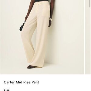 NWT Reformation Carter Mid Rise Pant in Sugar Size 8 Neutral Straight Leg Pants